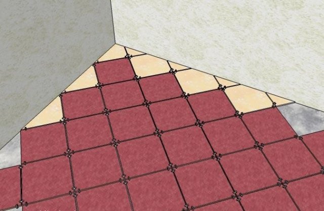 Укладка плитки на пол по диагонали
